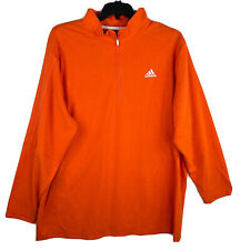 Adidas Primegreen Mens Orange Quarter Zip Pullover Lightweight Sweatshirt 2XLT