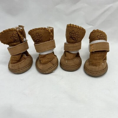 ACL Marrón Perro Botas Zapatos Talla Imitación Gamuza/Imitación Forradas Sherpa Foto 1 de 4