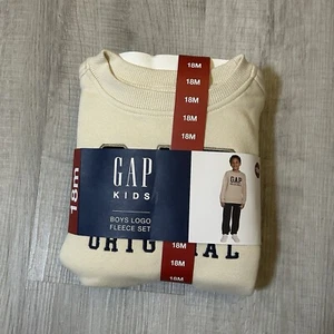 NEU Gap Kinder Jungen Kleinkind Logo Fleece Set Birke/Mittelalter blau, Größe 18M - Bild 1 von 21
