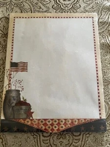 MAIN STREET PRESS ELLEN STOUFFER FREEDOM RINGS NOTEPAD, LANG; FLAG, CROCKS; NIP - Picture 1 of 2
