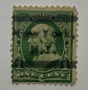 ERROR U.S. 1C STAMP WITH NEW YORK PRECANCEL, SEVERAL LETTERS TOUCHING EACH OTHER - Picture 1 of 4