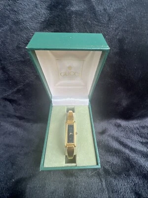 GUCCI Reloj Cuarzo 12mm Oro Suizo Negro Vintage 1500 L Foto 1 de 4