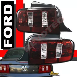 2005-2009 Ford Mustang V6 GT Tail Lights Dark Red - Picture 1 of 2