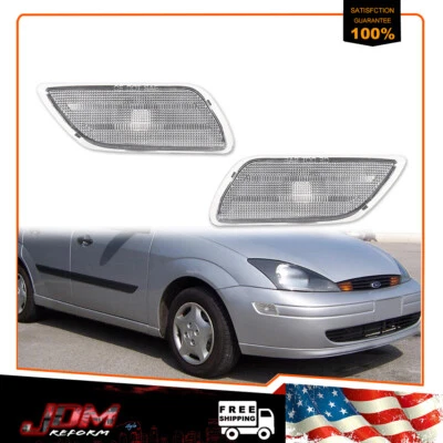 Luces de señalización laterales delanteras con lente transparente estilo euro para Ford Focus 2000-2004 2 piezas Foto 1 de 4