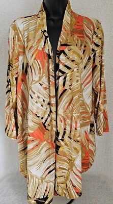 Cárdigan Camisa Top Blusa Kasper Mujer Talla L Grande Manga Larga Abierta Foto 1 de 4