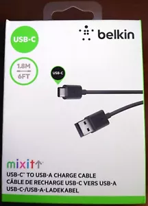 Belkin USB-C to USB-A | 6FT |1.8M Charge & Sync Cable - Black - Picture 1 of 5