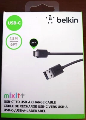Belkin USB-C to USB-A | 6FT |1.8M Charge & Sync Cable - Black - Image 1 of 4
