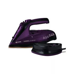 Tower T22008 CeraGlide Cordless Steam Iron, 2400W, 360ml Water Tank - Purple - Picture 1 of 5