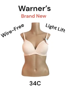 Sujetador elevador natural Warner's Wire Free Light talla 34C claro desnudo #4003 - ¡Nuevo! - Imagen 1 de 3