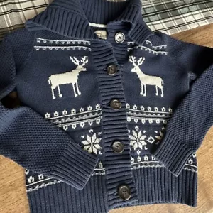 Vintage Knitted By Bass Sweater Womans Small Cardigan Deer Snowflakes Shawl - Picture 1 of 10