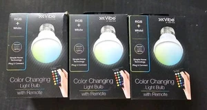 Lot of 3 VIBE E-ssential Color Changing Light Bulb with Remote / 15 Colors - Picture 1 of 5
