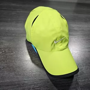 NIKE FeatherLight Cap Hat Dri Fit Running Tennis 595510 Volt Neon Lime Green - Picture 1 of 9