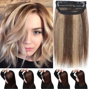 CLEARANCE One Piece Hair Pad Topper/Clip In 100% Remy Human Hair Extensions Side - Picture 1 of 25
