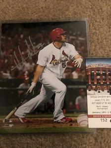 MATT ADAMS Silver Auto autographed CARDINALS 8x10 photo File BIG CITY Nationals - Picture 1 of 2