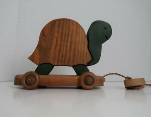 Amish Zugspielzeug Schildkröte Handarbeit Vintage - Bild 1 von 4