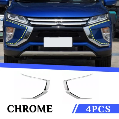Parachoques delantero cromado ABS k moldura moldura 4x para Mitsubishi Eclipse Cross 2017-20 Foto 1 de 4