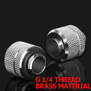 G1/4 External Thread Fitting Adapter Water Cooling For 9.5X12.7mm Soft Tube 2pcs - Afbeelding 1 van 4