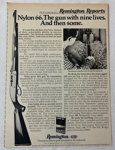 1975 Remington Gewehrwerbung ~ Nylon 66 The Gun With Nine Lives - Bild 1 von 1