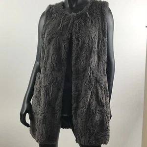 Altar’d State Button Gray Faux Fur Cardigan With Pockets Size Small Medium S M - Picture 1 of 9