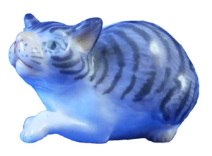 Amazing Meissen Porcelain Miniature Cat Figure Figurine Porzellan Katze Figur - Picture 1 of 9