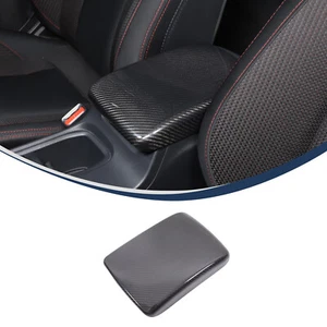 Real Carbon Fiber Interior Center Console Lid Trim Cover Fits Subaru WRX 2022-24 - Picture 1 of 16