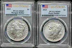 2023 Morgan and Peace PCGS MS-69 First Strike - Picture 1 of 2