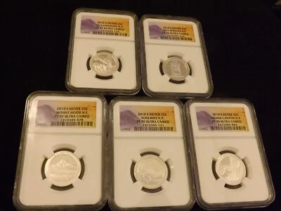 2010-S   Quarters   SILVER     5 Coin Set       NGC PF 70 - Image 1 of 2