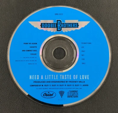 1989 Doobie Brothers: Need A Little Taste Of Love PROMO CD Disc Capitol Rec. VG+ - Image 1 of 2