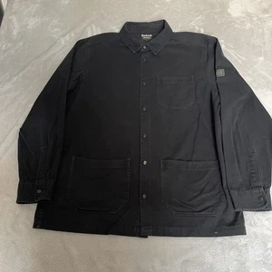 Barbour International Overshirt Chore Jacket Men’s Black Size XL Cotton Pockets - Picture 1 of 14