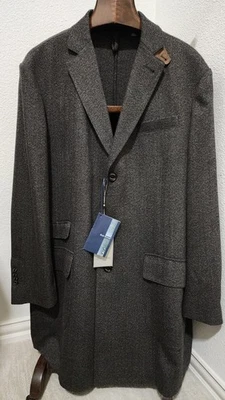 Cremieux Signature Herringbone Loro Piana Italy Rain System 100% Wool Coat XXL - Image 1 of 4