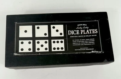 Restoration Hardware Swank Serve Lucky Dice Plates Appetizer Dishes Set of 6 - Image 1 of 4