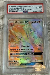 2017 Pokémon Sun & Moon FA Charizard GX Burning Shadows Secret PSA 8 #150 - Picture 1 of 1
