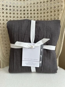 Rejuvenation Belgian Linen Cotton Lined Curtain (1) Charcoal 50”x84” NWOT OB - Picture 1 of 9