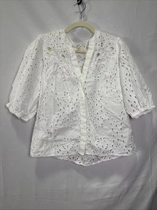 camicia bianca ba&sh Beatrice taglia L con strappo in tessuto - Foto 1 di 7