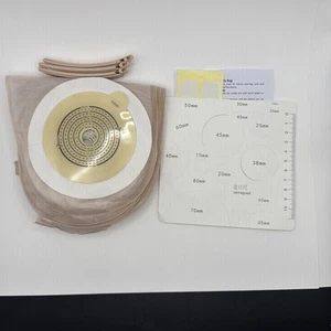 10Pcs Ostomy Bags Colostomy Supplies Stoma Cut to Fit One-Piece System 4 Clips - Picture 1 of 1