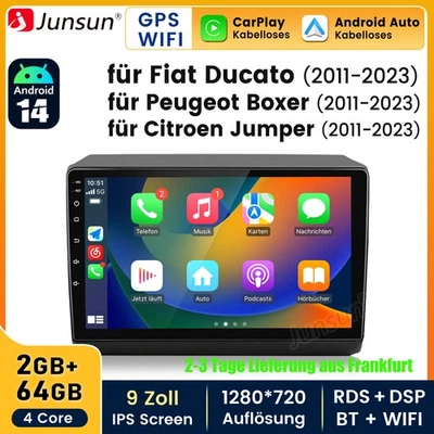 Für Fiat Ducato Citroen Jumper Peugeot Boxer Carplay 2+64GB Android 14 Autoradio - Bild 1 von 4