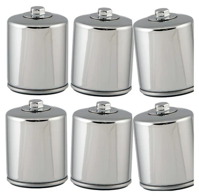 HF171CRC Race Oil Filter Chrome - 6 Pack For 90-20 H-D Tour Dyna Soft Buell - Image 1 of 3