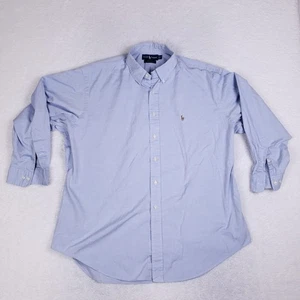 Camicia Oxford Ralph Lauren Yarmouth Pinpoint 17,5 34/35 blu cotone vestibilità classica - Foto 1 di 10