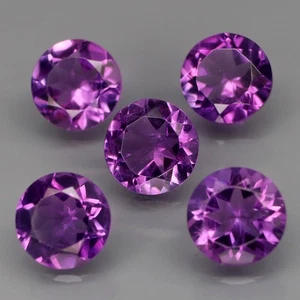 Round 7 mm.Real 100%Natural Amethyst Bolivia None Treatment 5Pcs/6.02Ct. - Picture 1 of 6