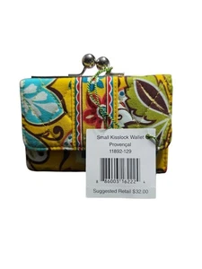 Cartera pequeña Vera Bradley Kisslock provenzal nueva con etiquetas monedero soporte de identificación retirado - Imagen 1 de 9