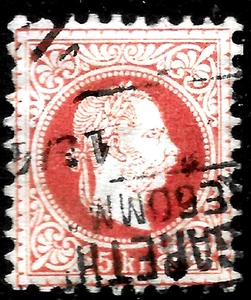 1867/74 Austria King Franz 5Kr.used VF see PostMark - Picture 1 of 2