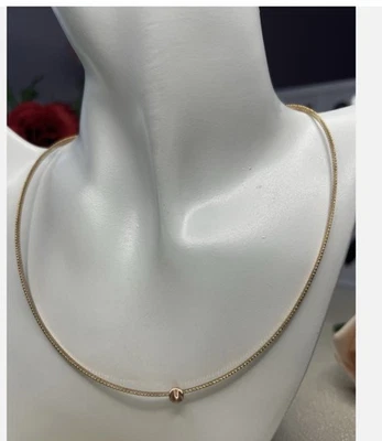 Solid 18ct Gold Mesh Type Two Tone Rose Gold Necklace - Image 1 of 4