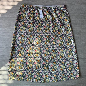 Loft Outlet Faux Wrap Floral Midi Skirt Pull On Womens L NWT Stretch Waist - Picture 1 of 6
