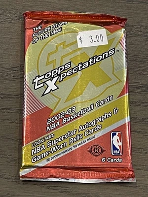 2002-03 Topps Xpectations Basketball Hobby Factory Sealed 6 Card Pack - Image 1 of 4