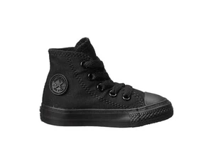Converse All Star Hi Black Canvas Chucks Infants Baby Girl Shoes Sneakers - Picture 1 of 6