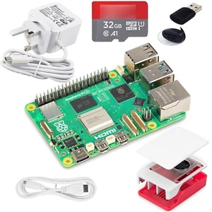 Raspberry Pi 5 2/4/8/16GB Basic Kit - Official 27W PSU, Case, HDMI, 32GB SD Card - Picture 1 of 11