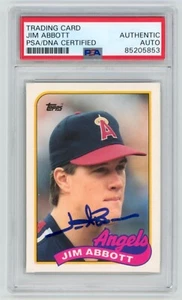 JIM ABBOTT Signed 1989 Topps ROOKIE Baseball Card #2T PSA Auto - Picture 1 of 2