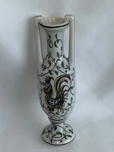 Vintage Outeiro Agueda Rooster Vase 8" Pottery Signed Vase numbered 419 bud vase - Picture 1 of 7