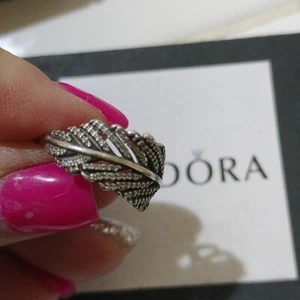 Pandora Sterling Silver Light as a Feather Ring- 190886CZ Size 56 - Picture 1 of 7