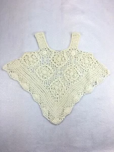 Studio F Damen ärmellos Häkel weiß Pullover Poncho Oberteil Größe Large  - Bild 1 von 5